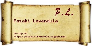 Pataki Levendula névjegykártya